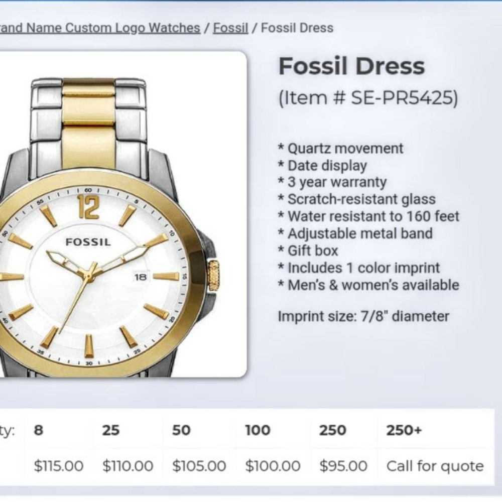 Fossil Classic Casual Two Tone Unisex Watch
